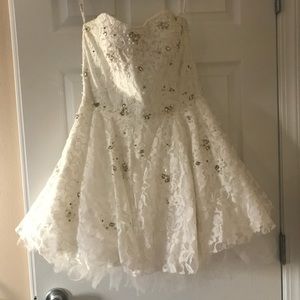 Jovani short white dress-Size 12
